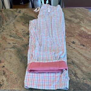 Nautica Pink and White Plaid Pajama Pants